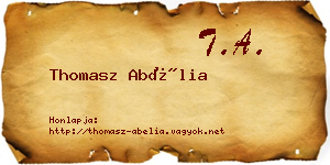 Thomasz Abélia névjegykártya